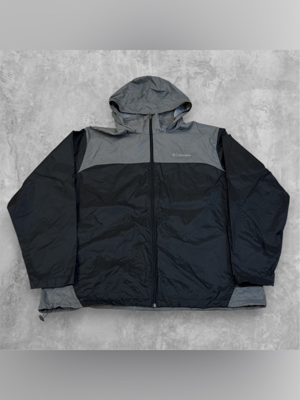 Columbia Men's Glennaker Lake II Rain Jacket Full Zip Gray/Black Size 2XL